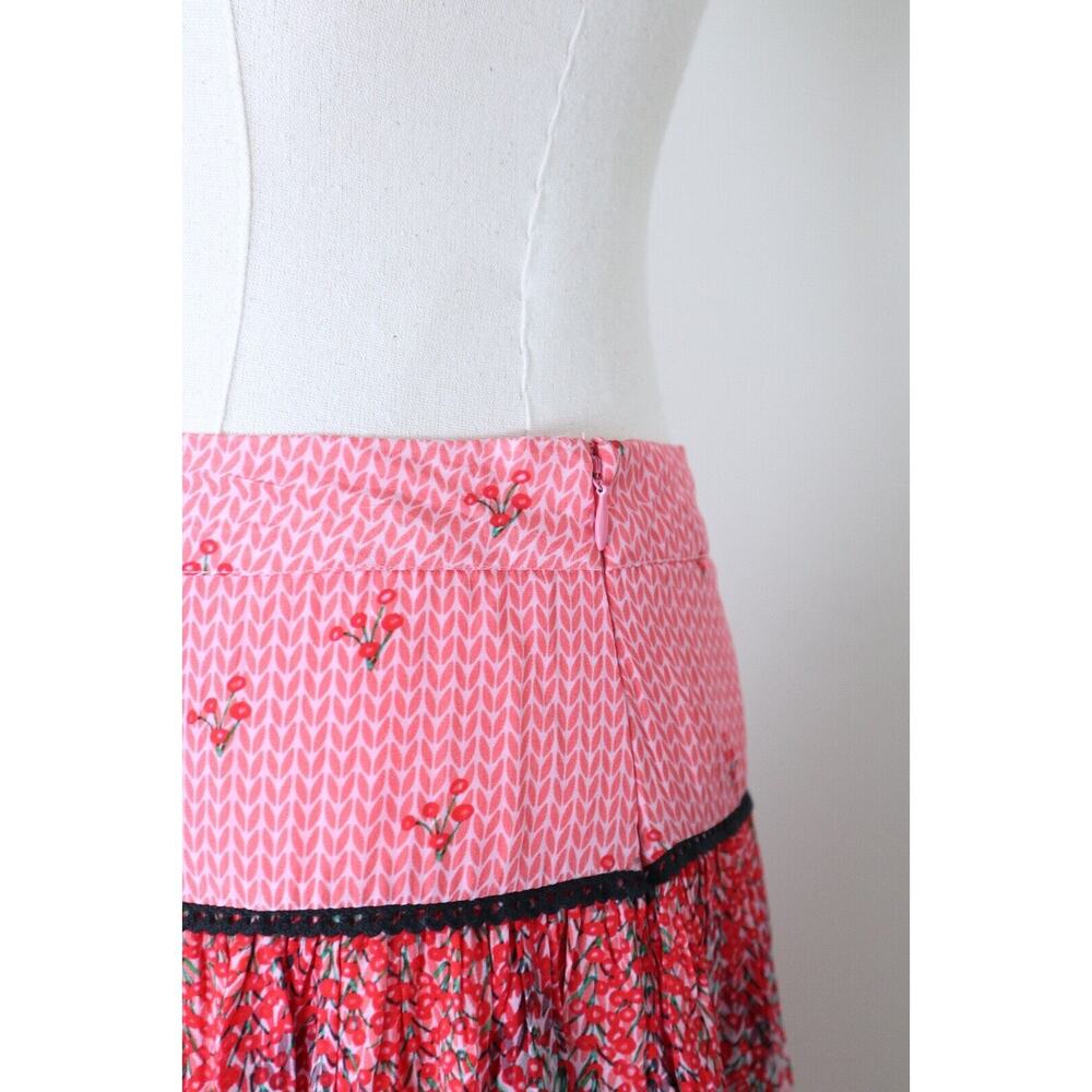 Anthropologie x Bhanuni Jyoti Size 0 Haylie Lace Maxi Skirt Pink Floral Print - Picture 7 of 12